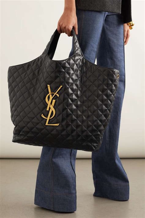 ysl safety pin canvas tote|YSL large quilted tote bag.